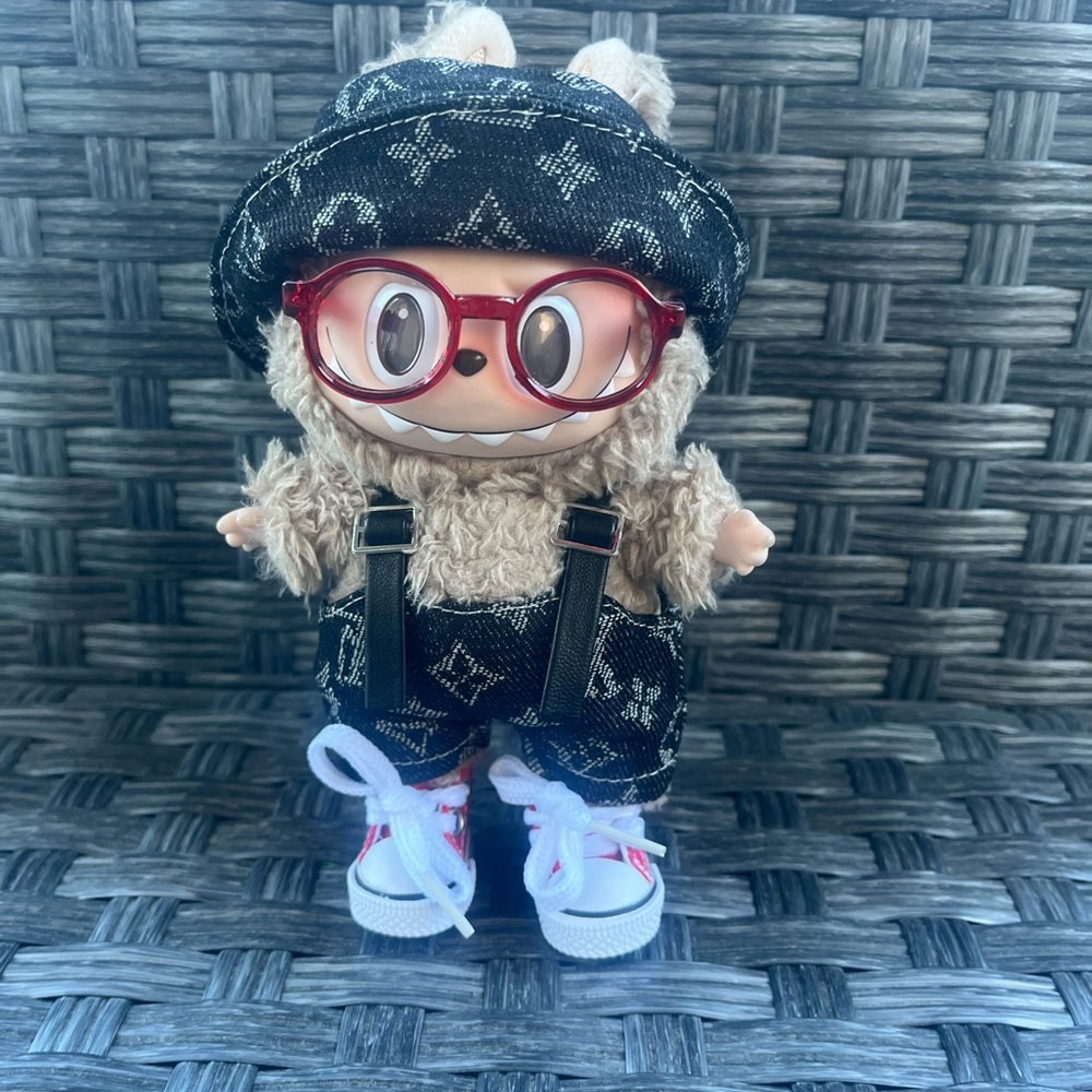 Adorable Labubu Stylish Overalls and Hat